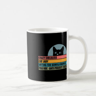 Caneca De Café Mulher De Gato Louca E Inocente Votando Para Kamal