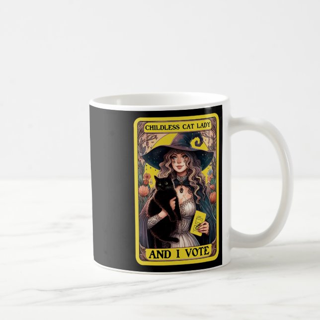 Caneca De Café Mulher De Gato Sem Filhos E Eu Voto (Direita)
