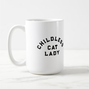 Caneca De Café Mulher de gatos sem filhos, corajosa