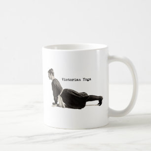 Caneca De Café Mulher de Yoga Vitoriana Vintage Impressão em Pose