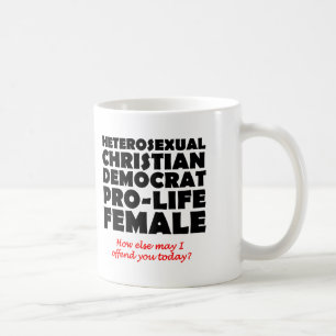 Caneca De Café Mulher democrata ofensiva, humor cristão de mug