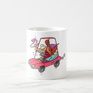 Caneca De Café Mulher do Cartoon Road Rage
