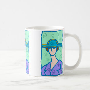 Caneca De Café mulher do Libra do 1920 no roxo