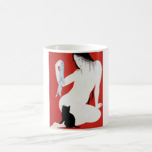 Caneca De Café Mulher e Gatinho Negro, Takahashi Shotei