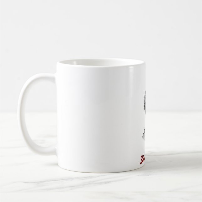 Caneca De Café Mulher Elegante Retrato Minimalista (Esquerda)