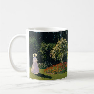 Caneca De Café Mulher em um jardim por Claude Monet