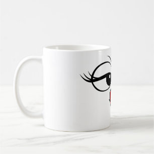 Caneca De Café Mulher Engraçada da Comic Menina Coração Olhos Ver