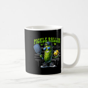 Caneca De Café Mulher engraçada jogador de pickleball remo pickle