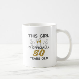 Caneca De Café Mulher Esta Menina Oficialmente 50 Anos 50 Anos 50