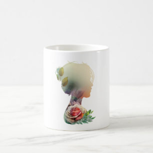 Caneca De Café Mulher Flor