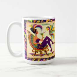Caneca De Café Mulher futurística do meio século Mardi Gras Marti