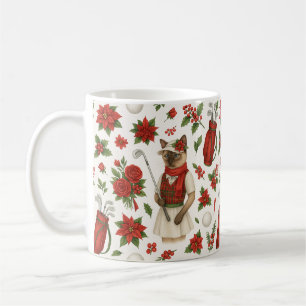 Caneca De Café Mulher Gato Golfista no Natal temida por amante de