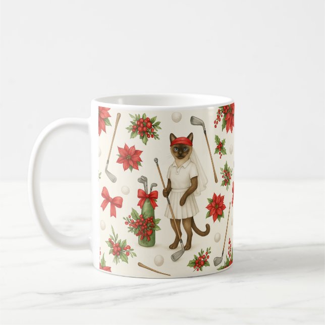 Caneca De Café Mulher Gato Golfista no Natal temida por amante de (Esquerda)