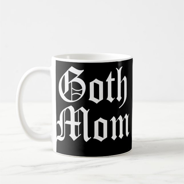 Caneca De Café Mulher Gótico Mãe Texto Gótico Tumulto Mãe Escuro (Esquerda)
