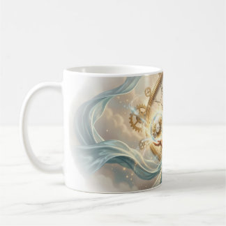 Caneca De Café Mulher Guardiã do Tempo Engrenagens Relógio Esfera