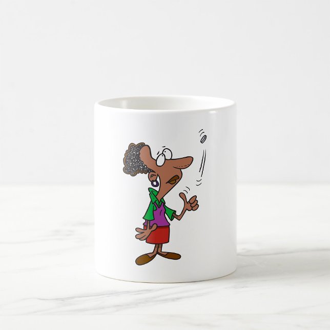 Caneca De Café Mulher Indo Uma Moeda (Criador carregado)