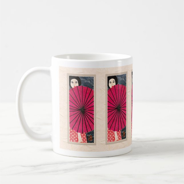 Caneca De Café Mulher japonesa com Parasol Mug (Esquerda)