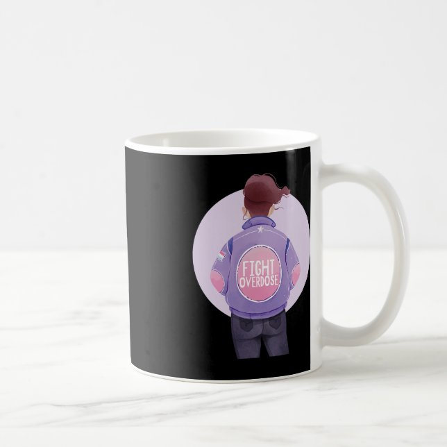Caneca De Café mulher luta contra a sobredosagem Roxo (Direita)