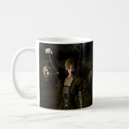 Caneca De Café Mulher magra carregando lâmpada