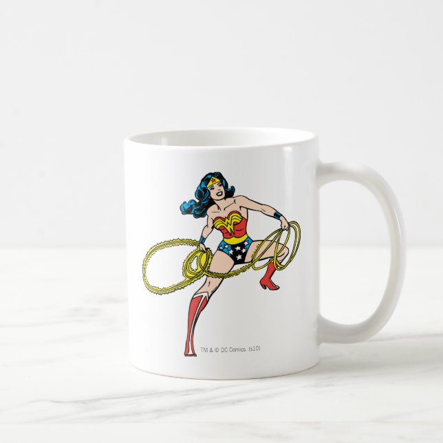 Caneca De Café Mulher Maravilha Balançando Laço à Direita (Direita)