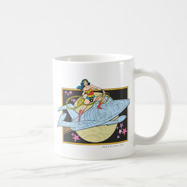 Caneca De Café Mulher Maravilha com Jet (Direita)