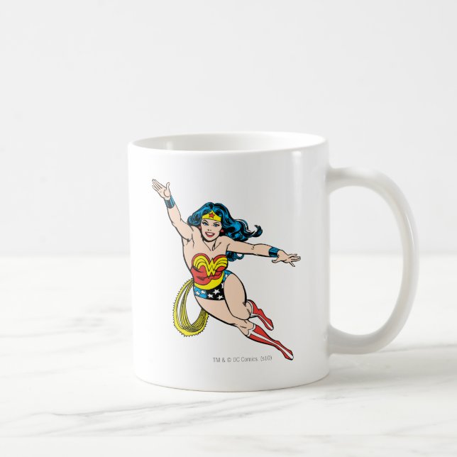 Caneca De Café Mulher Maravilha Voando para a Frente (Direita)