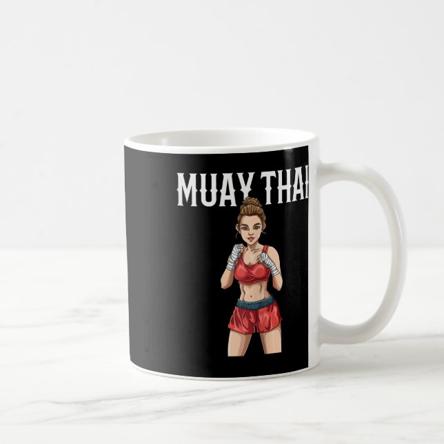 Caneca De Café Mulher Muay Thai - Boxe Tailandês e Kickboxing (Direita)