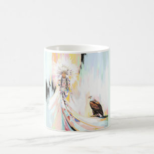 Caneca De Café Mulher Nativa Americana E Águia