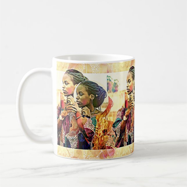 Caneca De Café Mulher Negra Linda Digital    (Esquerda)