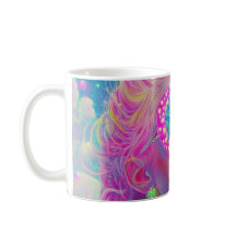 Mulher Neon Glamorosa com Óculos Espumantes