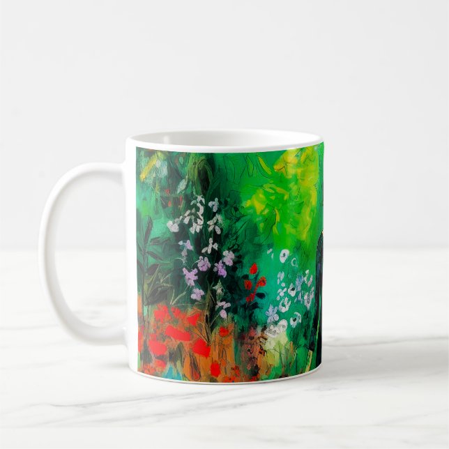 Caneca De Café Mulher no Belo Prado Verde (Esquerda)