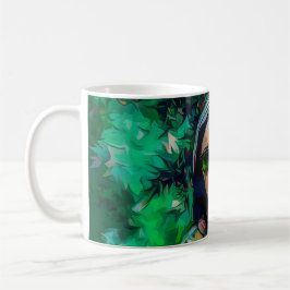 Caneca De Café Mulher nos óculos de sol verde