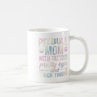 Caneca De Café Mulher Pitbull Mãe Com Tatuagens Bonito Olhos Espe