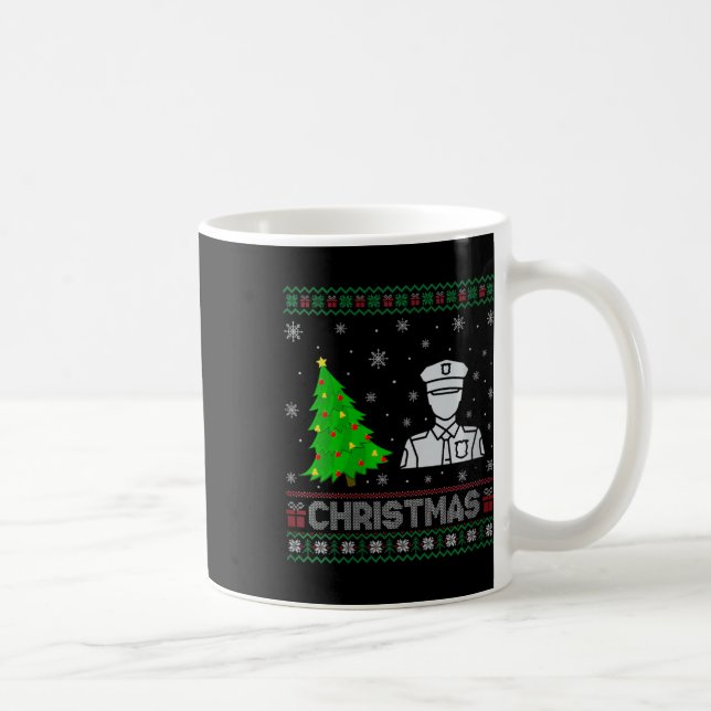 Caneca De Café Mulher Policial Xmas Tree Lighting Ufly Christmas  (Direita)