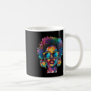 Caneca De Café Mulher Rainha Negra Afro Melanin Tinta Derrubando 