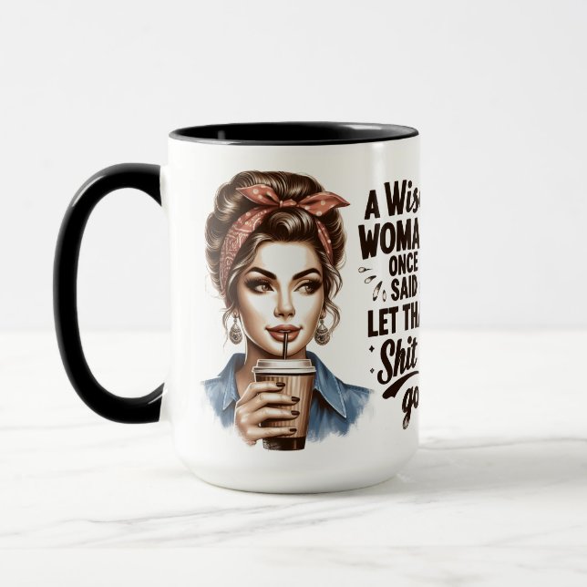 Caneca de Café Mulher Retro Atrevida – Citação Sar (Esquerda)
