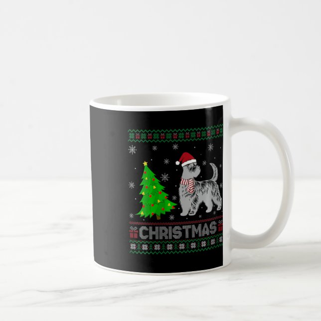 Caneca De Café Mulher Scottie Dog Xmas Tree Lighting Ugly Christm (Direita)