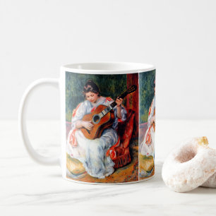 Caneca De Café Mulher tocando violão de Pierre Renoir