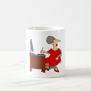 Caneca De Café Mulher Trabalhadora de Escritório