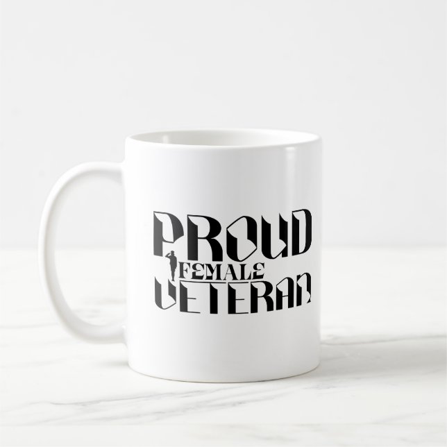 Caneca De Café Mulher Veterana Americana Orgulhosa Soldado Aposen (Esquerda)