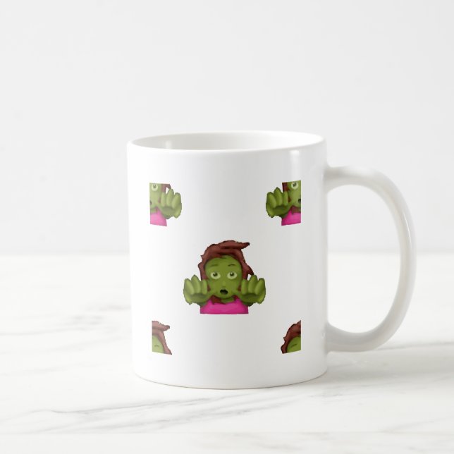 Caneca De Café mulher zombie emoji (Direita)
