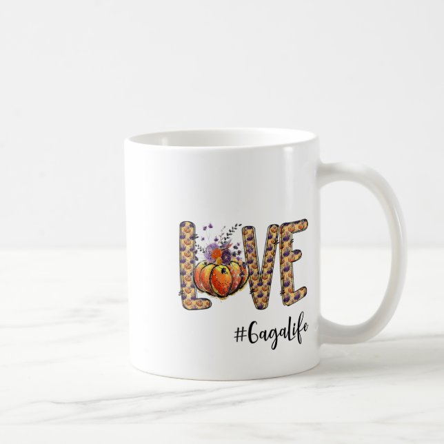 Caneca De Café Mulheres Adoram Gaga A Vida Pumpkin Outono Hallowe (Direita)