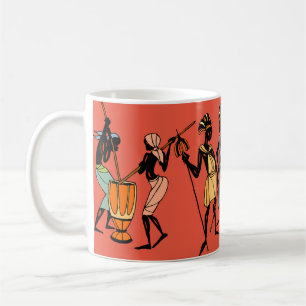 Caneca De Café Mulheres Africanas cozinhar e dançando