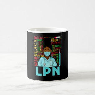 Caneca De Café Mulheres Afro-Americanas Enfermeira Lpn Preta Hist