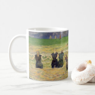 Caneca De Café Mulheres Banhando-se em Dieppe de Paul Gauguin