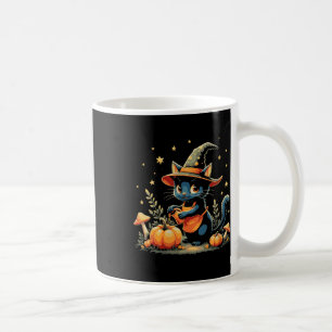 Caneca De Café Mulheres Bruxa Gato Abóbora Remendo Outono Jardim 