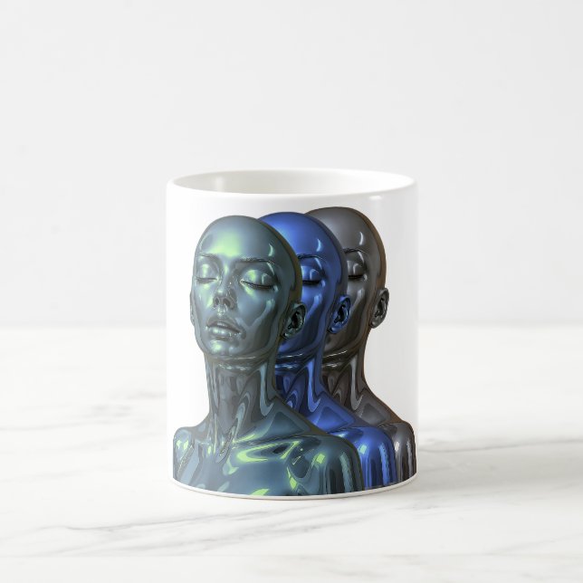 Caneca De Café Mulheres Cibernéticas Alinhadas (Centro)
