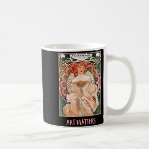Caneca De Café Mulheres com Flores Paris Mucha Art Nouveau Arte