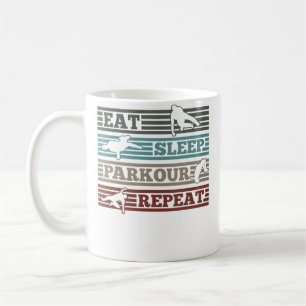 Caneca De Café Mulheres Comem Dormem Parkour Repetem Corredora Pa