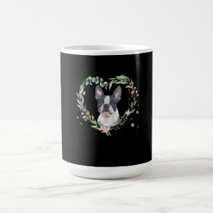 Caneca De Café Mulheres Cujam Boston Terrier Mamãe Flower Dog Lo
